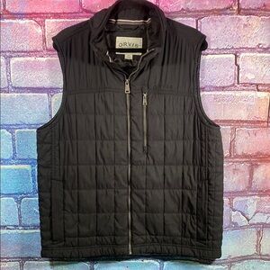 Orvis Black Quilted Zip Up Puffer Vest M Outdoor Utility Hiking Layer